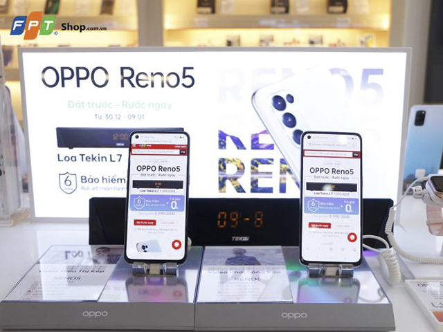 OPPO Reno5 sẽ chính thức lên kệ FPT Shop từ ngày 10/1/2021.